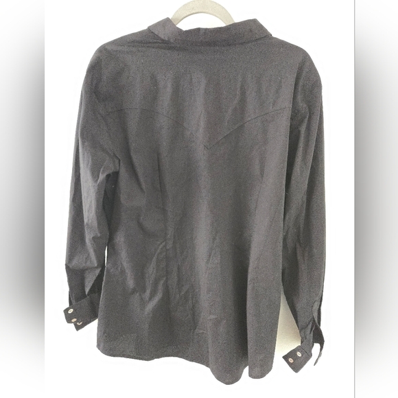NWT Wrangler Western Fashion Long Sleeve Solid Top Mens Size XL Cowboy - Picture 2 of 8